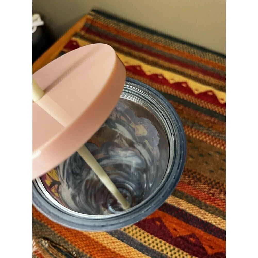 2019 Starbucks Peony Flower Floral Tumbler Venti Cold Cup 24 oz Pink Lid & Straw